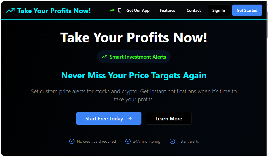 Take Your Profits Now app